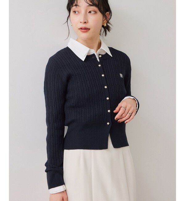 VIS「無地＆ストライプダブルカラーウエスト切り替えシャツ」|シャツ・ブラウス|