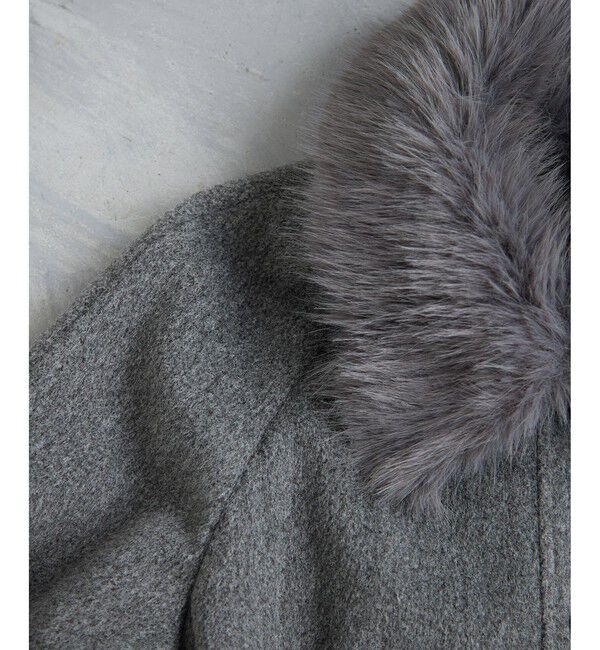 VIS「ファー付きAラインステンコート」|ステンカラーコート|