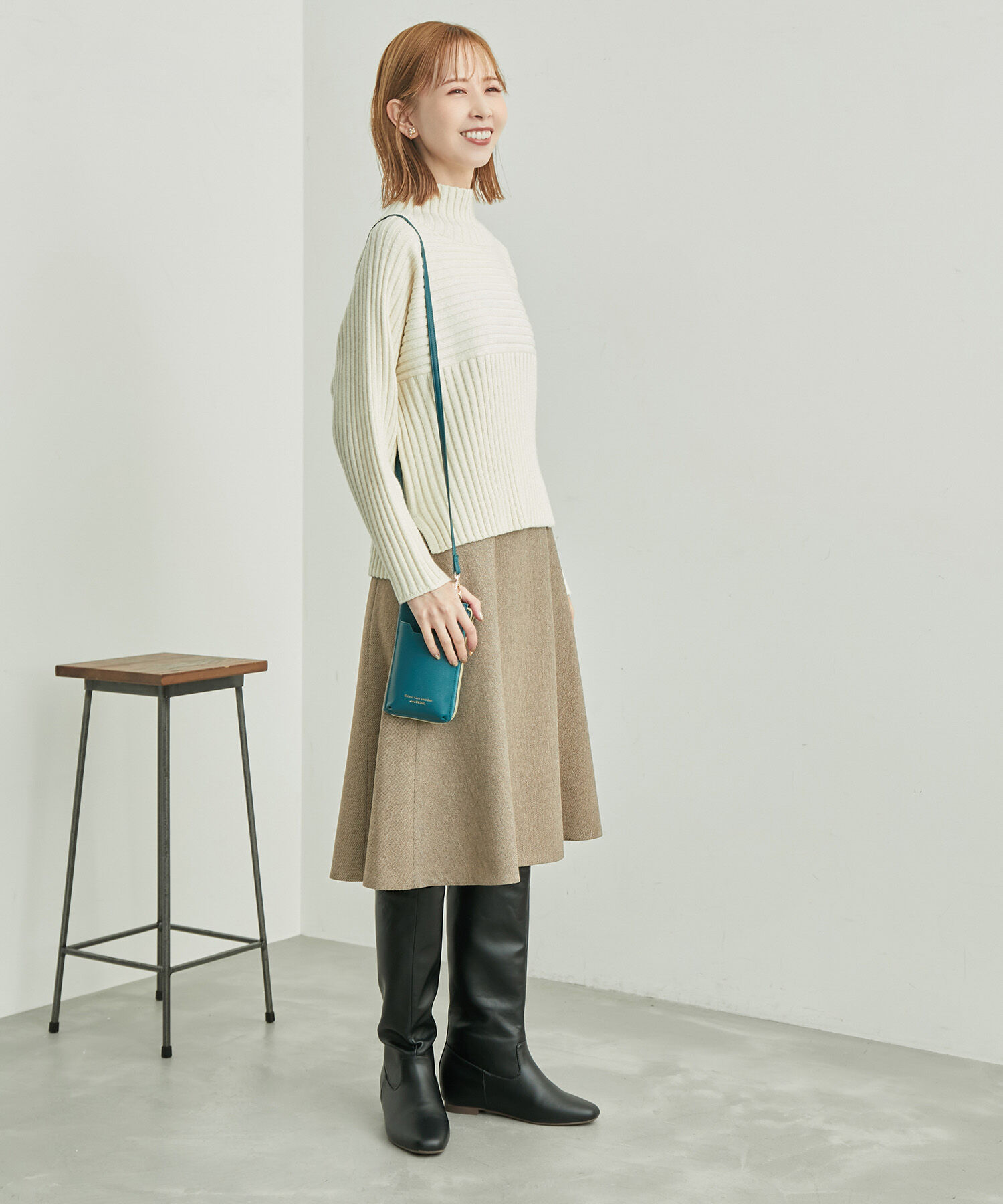 Rope&rsquo;Picnic「セットアップ対応/スリートーンツイードスカート」|スカート|