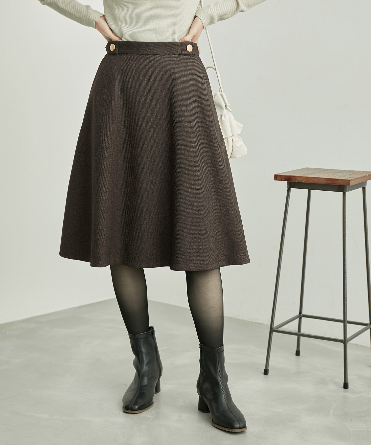 Rope&rsquo;Picnic「セットアップ対応/スリートーンツイードスカート」|スカート|