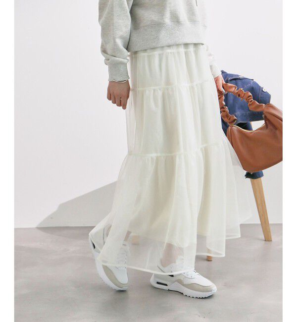 Rope&rsquo;Picnic「ティアードチュールスカート」|スカート|