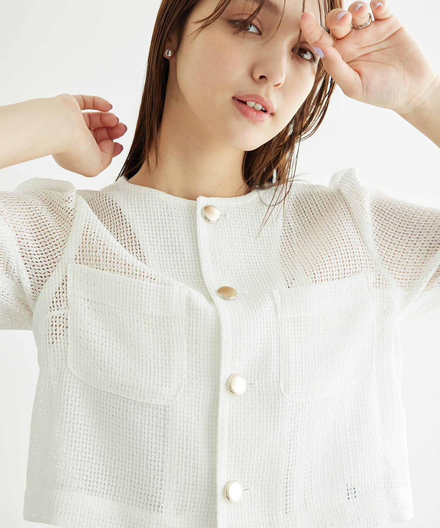 Rope&rsquo;Picnic「【ご好評につき追加生産】カーディジャケット」|ノーカラージャケット|