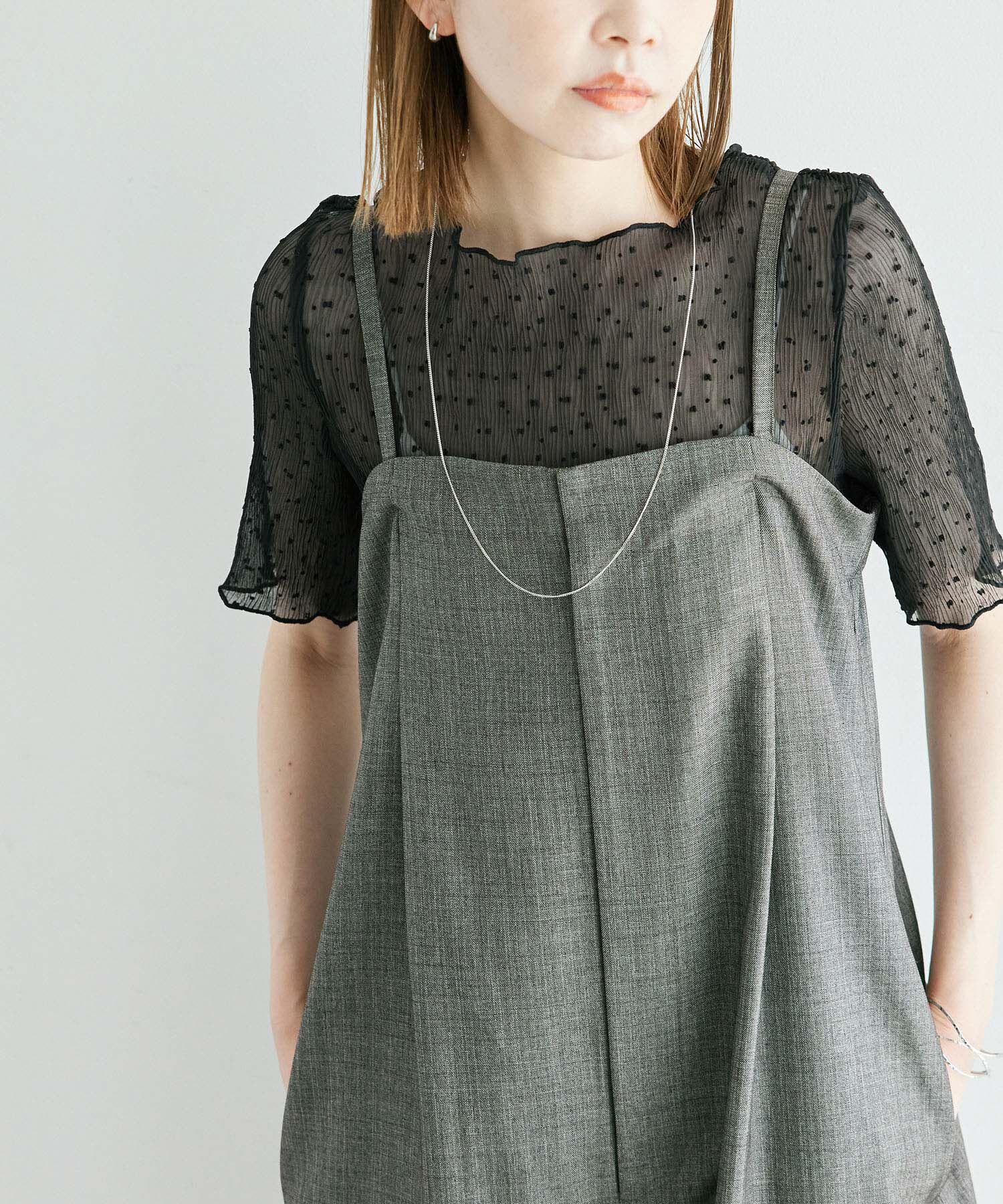 Rope&rsquo;Picnic「ドットシアーブラウス」|シャツ・ブラウス|ブラック(01)