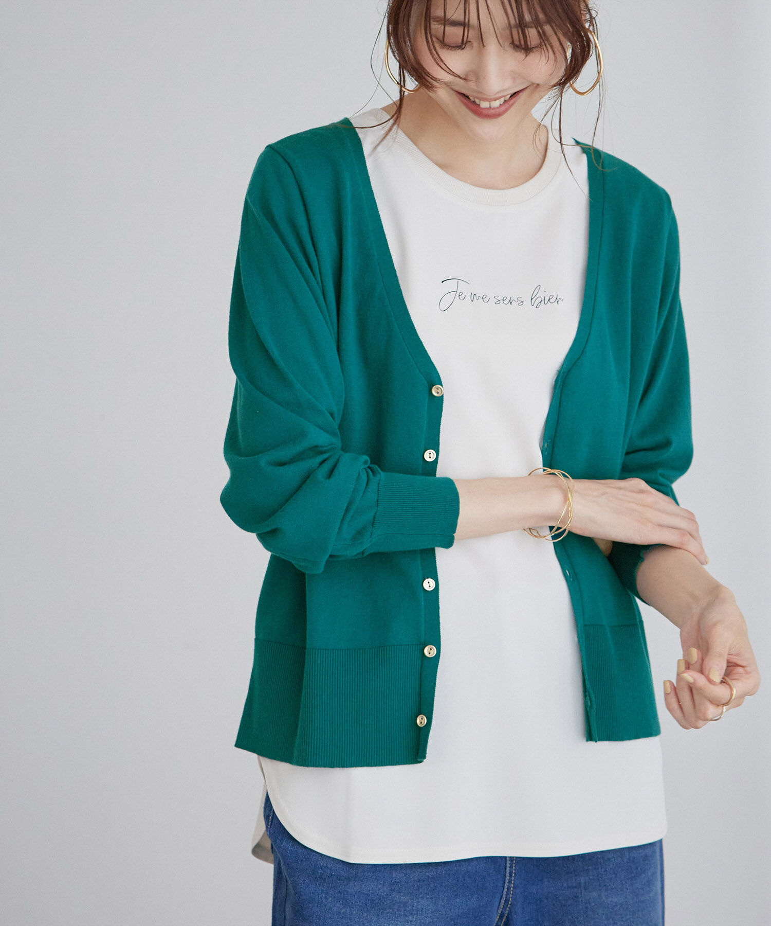 Rope&rsquo;Picnic「総針ニットニットカーディガン」|カーディガン|