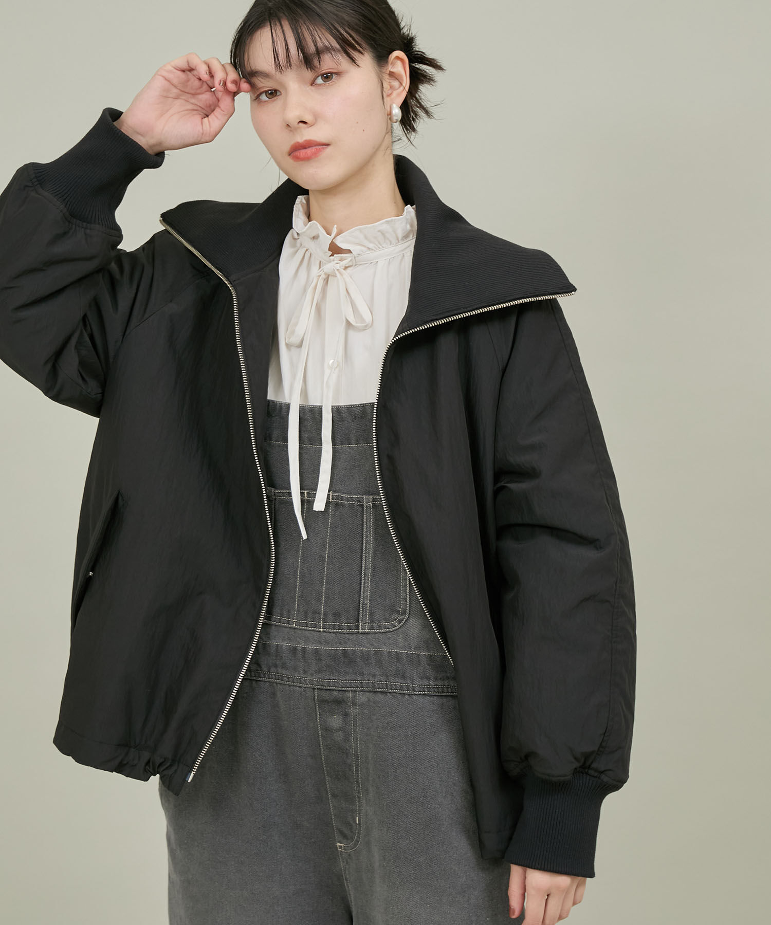 ROPE' PICNIC R「撥水・花粉ガード/中わたスタンドカラーショートブルゾン」|ブルゾン・スタジャン|