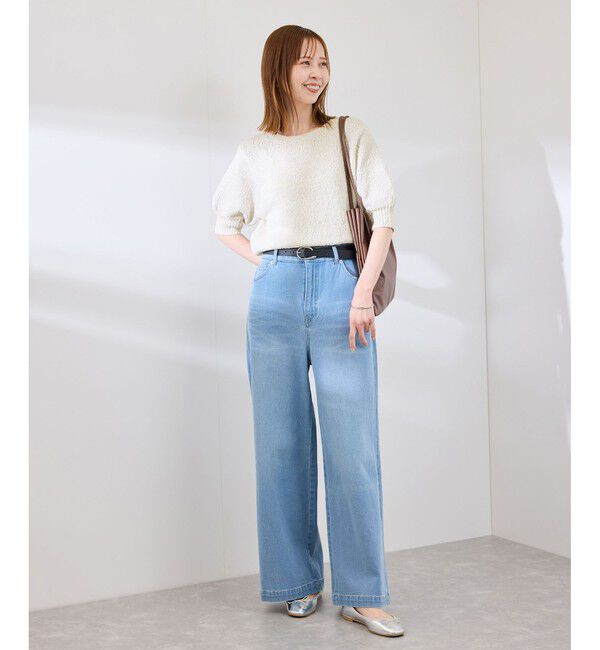 Rope&rsquo;Picnic「ラメ混綿ニットハーフスリーブプルオーバー」|ニット・セーター|