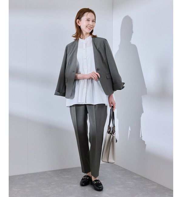 Rope&rsquo;Picnic「【UV対応】【リネンライク・シリーズ】テーパードパンツ/通勤・セットアップ対応」|チノ|