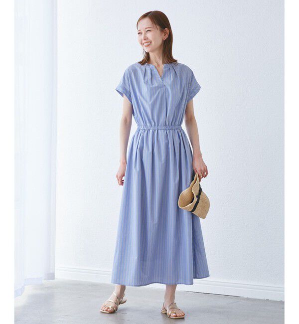 Rope&rsquo;Picnic「【UVカット・接触冷感・イージーケア】スキッパーシャツワンピース」|ワンピース|