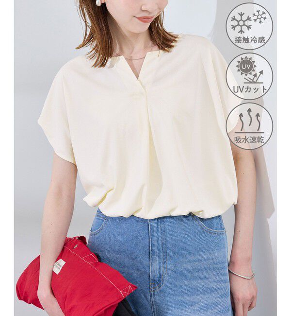 Rope&rsquo;Picnic「カットジョーゼットスキッパートップス」|Tシャツ・カットソー|オフホワイト(15)