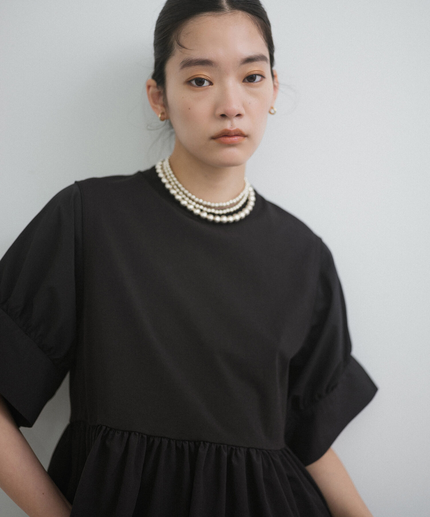 ADAM ET ROPE'「【再入荷・サステナブル・洗える・UVカット】バウンスカフスプルオーバー」|Tシャツ・カットソー|