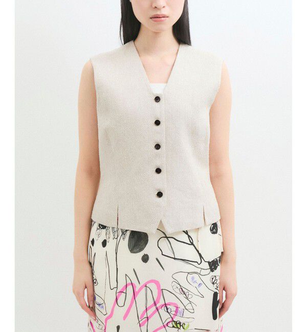 ADAM ET ROPE'「リネンMIXショートジレ」|ベスト・ジレ|