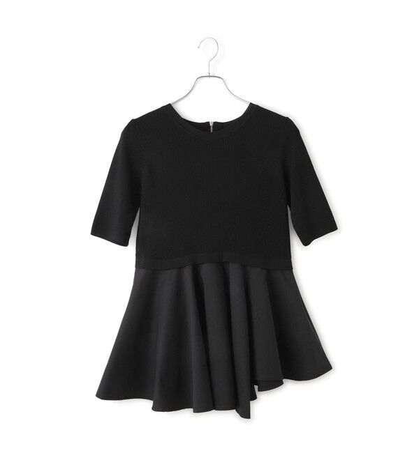 ADAM ET ROPE'「ペプラムコンビハーフスリーブニット」|ニット・セーター|