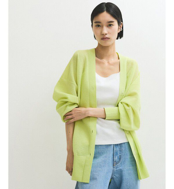 ADAM ET ROPE'「JACQUARDカーディガン」|カーディガン|キミドリ(34)