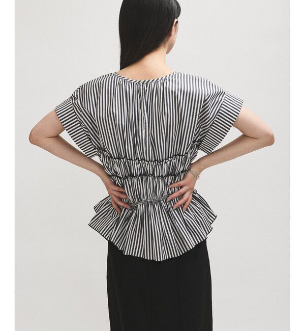 ADAM ET ROPE'「【WEB限定】ランダムギャザリングブラウス」|シャツ・ブラウス|