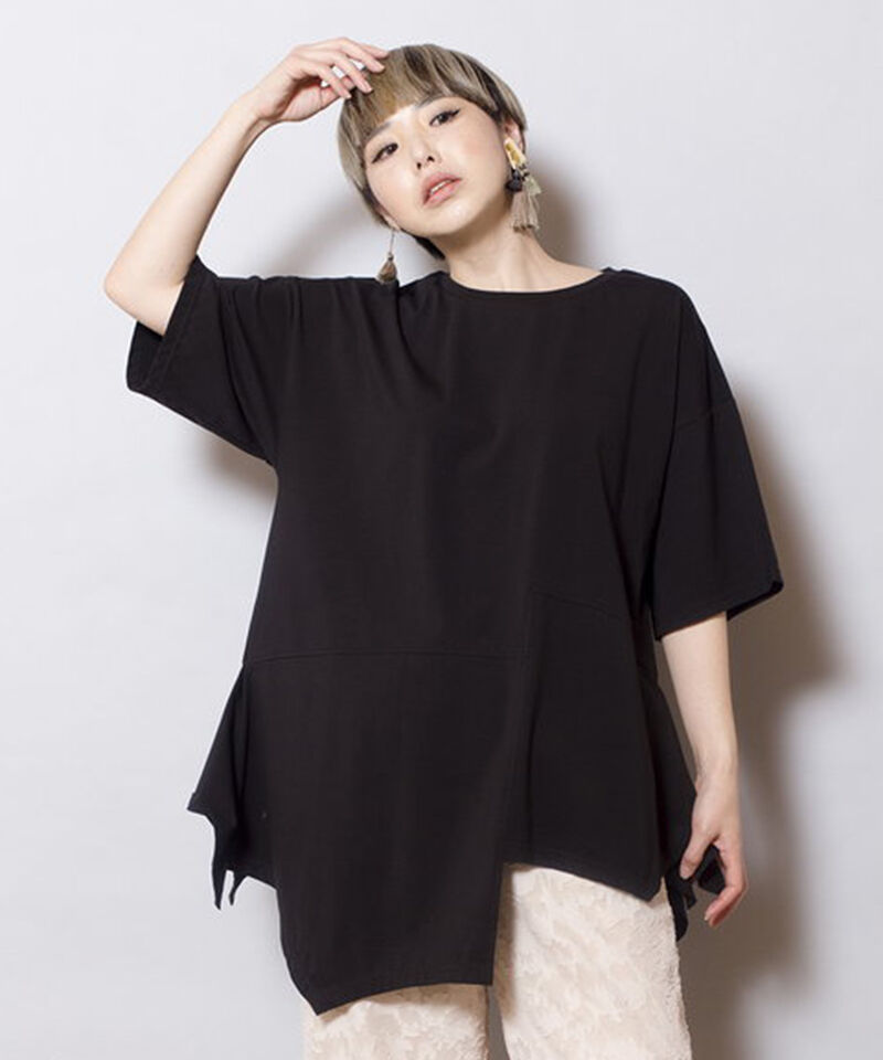  「イレギュラーヘムTシャツ」|Tシャツ・カットソー|BLACK
