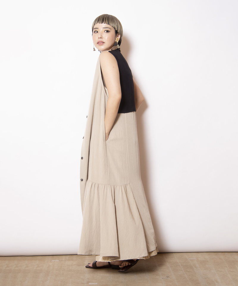  「アシンメトリーロングジレ」|ベスト・ジレ|