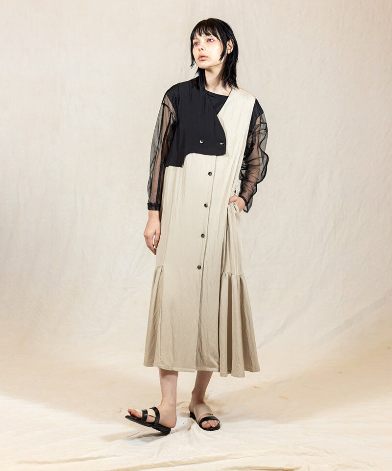  「アシンメトリーロングジレ」|ベスト・ジレ|