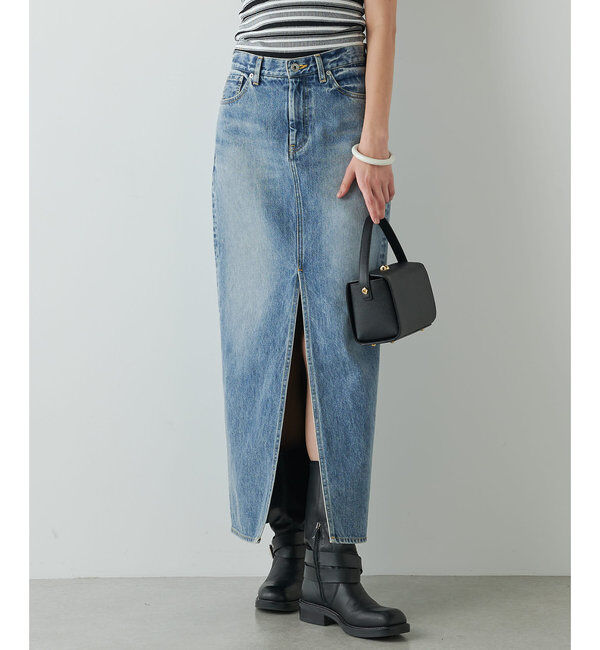  「デニムスリットスカート」|スカート|