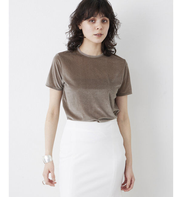 THE PAUSE「【THE PAUSE】ベロアコンパクトTシャツ」|Tシャツ・カットソー|