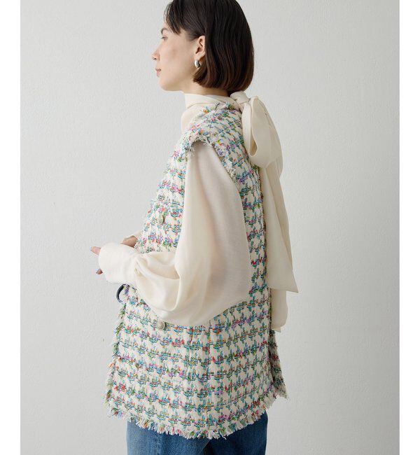  「LINTONフリンジジレ」|ベスト・ジレ|