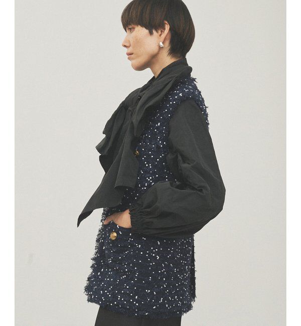  「LINTONフリンジジレ」|ベスト・ジレ|