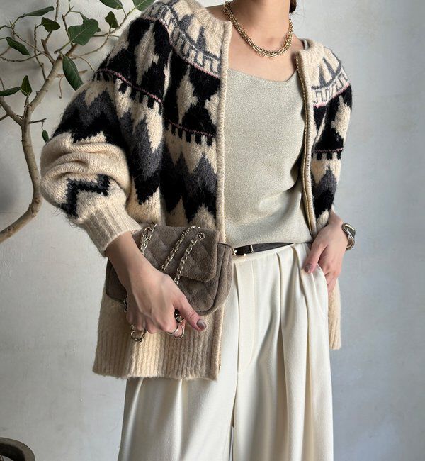  「スクエアニットタンク」|ニット・セーター|グレージュ