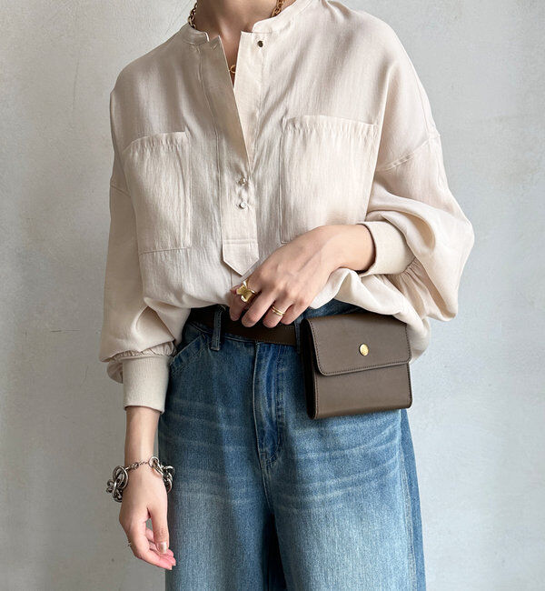  「【新色追加】リブブルゾン風シャツ」|シャツ・ブラウス|