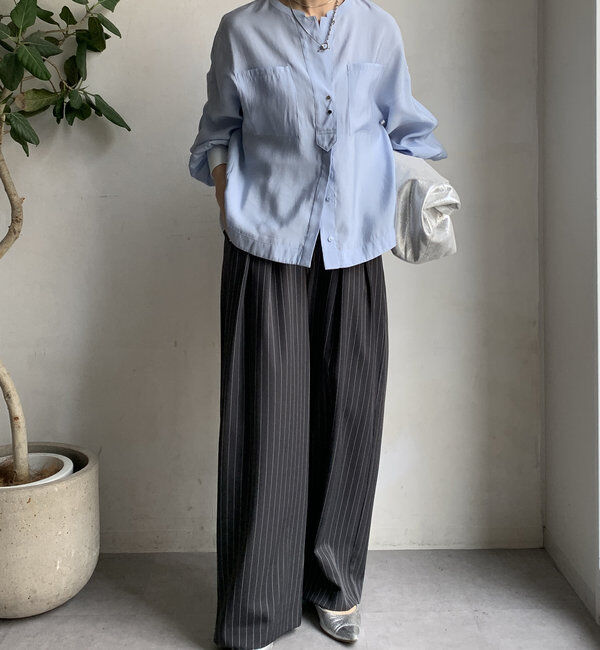  「【新色追加】リブブルゾン風シャツ」|シャツ・ブラウス|