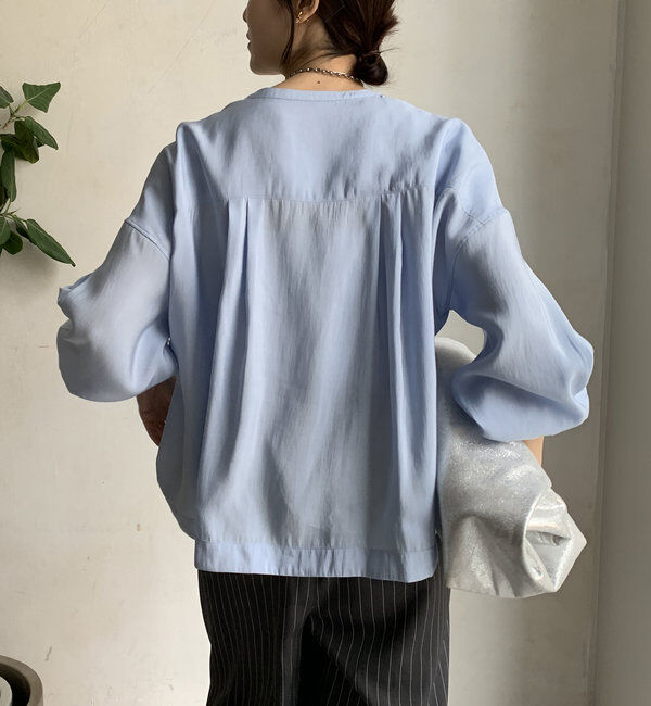  「【新色追加】リブブルゾン風シャツ」|シャツ・ブラウス|