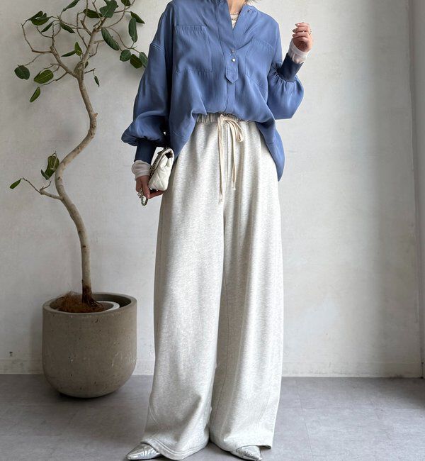  「【新色追加】リブブルゾン風シャツ」|シャツ・ブラウス|