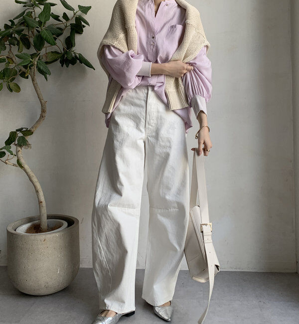  「【新色追加】リブブルゾン風シャツ」|シャツ・ブラウス|