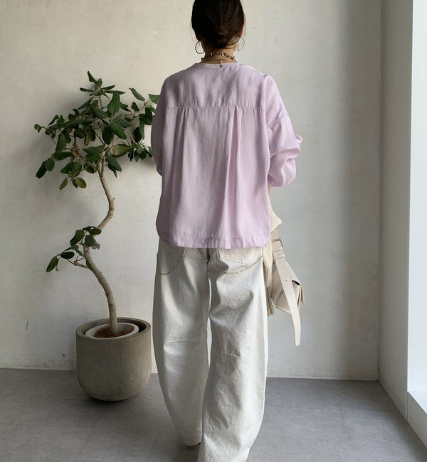  「【新色追加】リブブルゾン風シャツ」|シャツ・ブラウス|