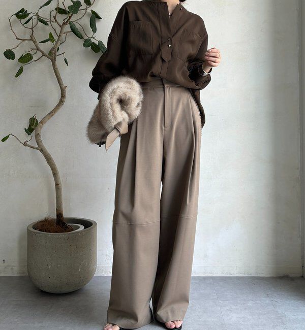  「【新色追加】リブブルゾン風シャツ」|シャツ・ブラウス|