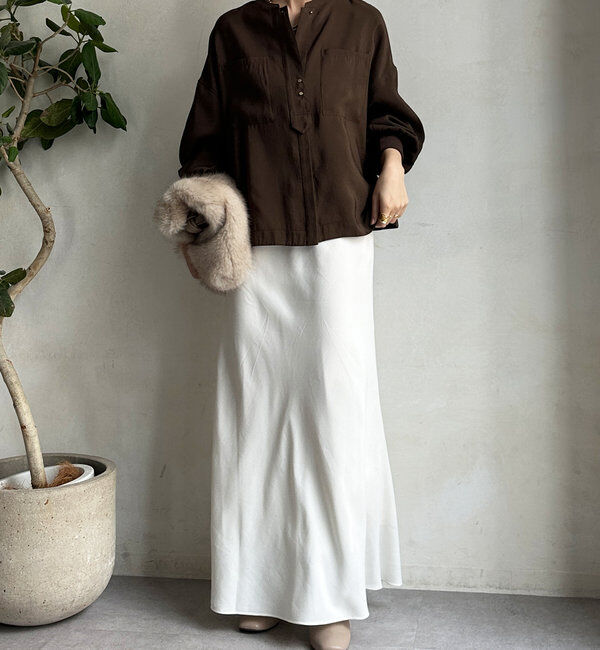  「【新色追加】リブブルゾン風シャツ」|シャツ・ブラウス|