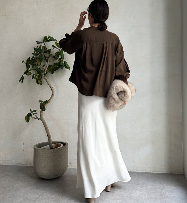  「【新色追加】リブブルゾン風シャツ」|シャツ・ブラウス|