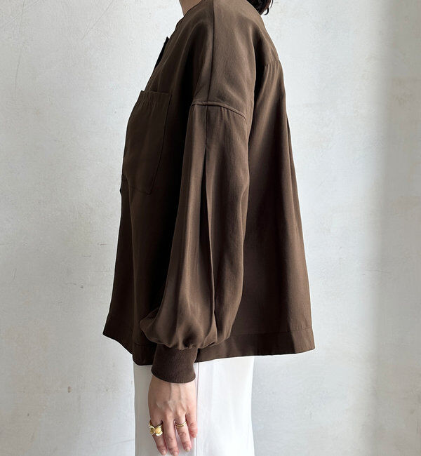  「【新色追加】リブブルゾン風シャツ」|シャツ・ブラウス|