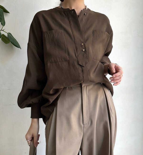  「【新色追加】リブブルゾン風シャツ」|シャツ・ブラウス|