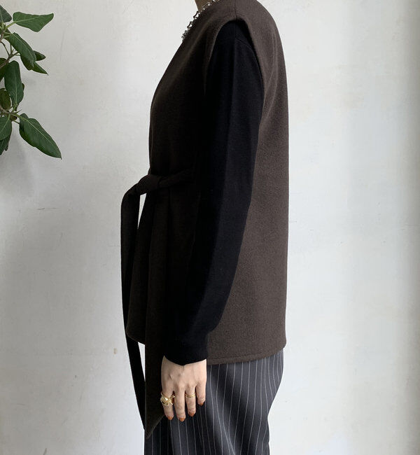  「【新色追加】ウール調サイドスリットジレ」|ベスト・ジレ|