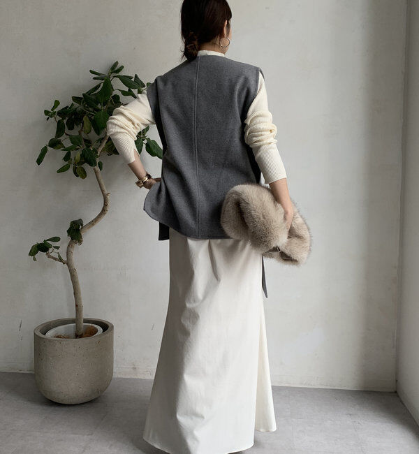 「【新色追加】ウール調サイドスリットジレ」|ベスト・ジレ|