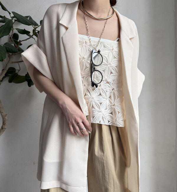  「【WEB限定】チュールフラワーキャミ」|シャツ・ブラウス|