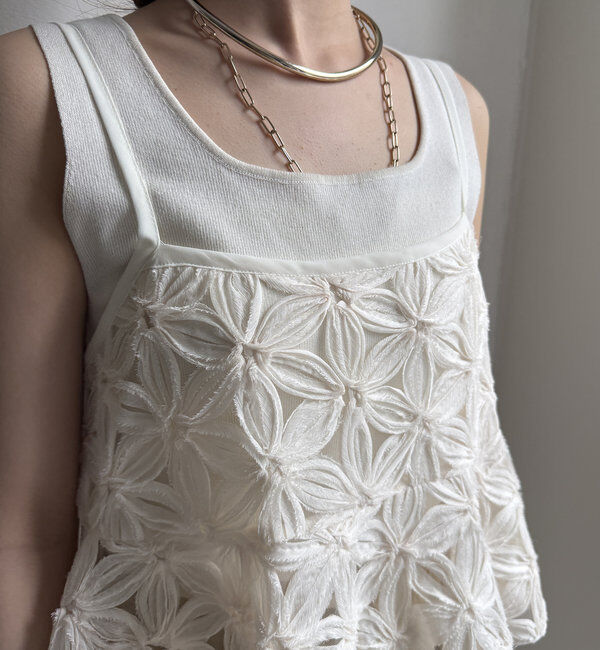  「【WEB限定】チュールフラワーキャミ」|シャツ・ブラウス|