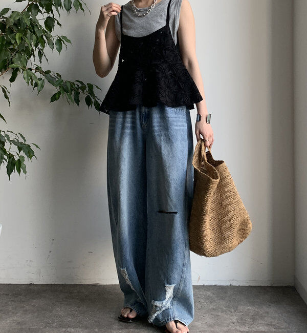  「【WEB限定】チュールフラワーキャミ」|シャツ・ブラウス|