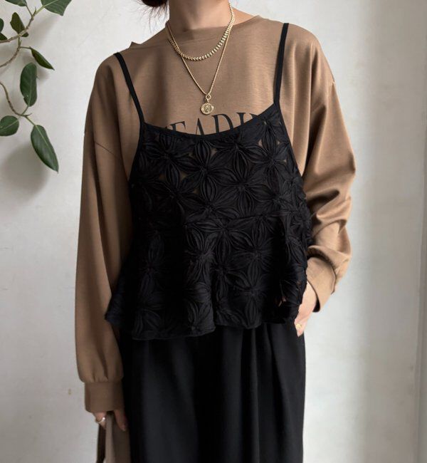  「【WEB限定】チュールフラワーキャミ」|シャツ・ブラウス|