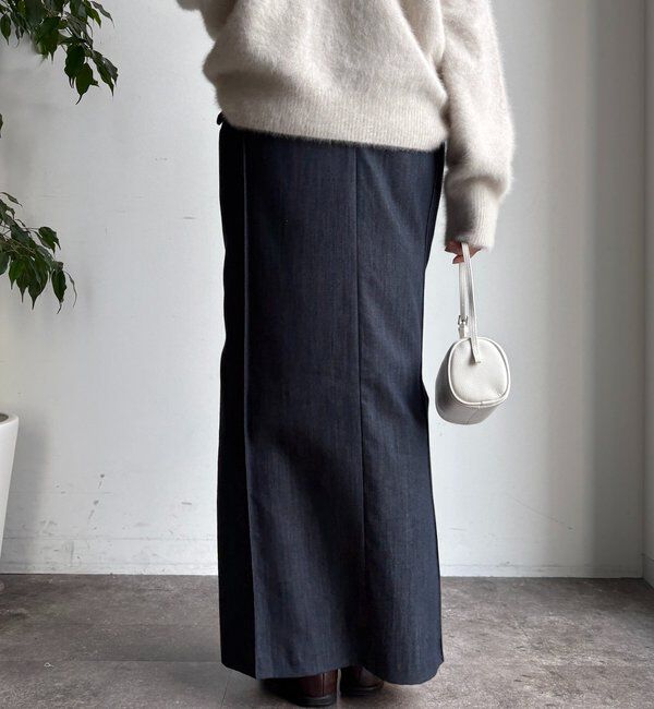  「【一部WEB限定カラー】リヨセルデニムボックスピンタックスカート」|スカート|