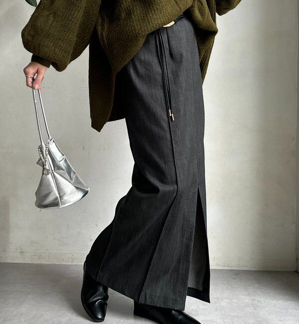  「【一部WEB限定カラー】リヨセルデニムボックスピンタックスカート」|スカート|