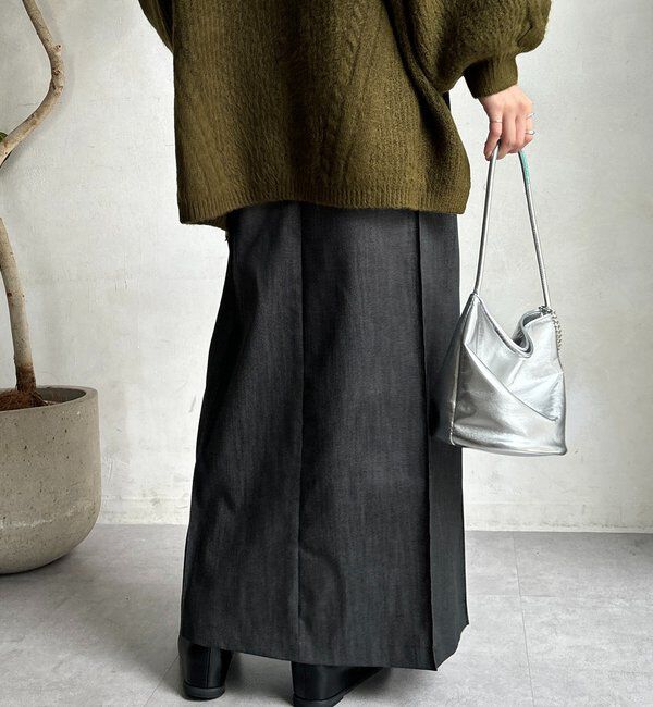  「【一部WEB限定カラー】リヨセルデニムボックスピンタックスカート」|スカート|