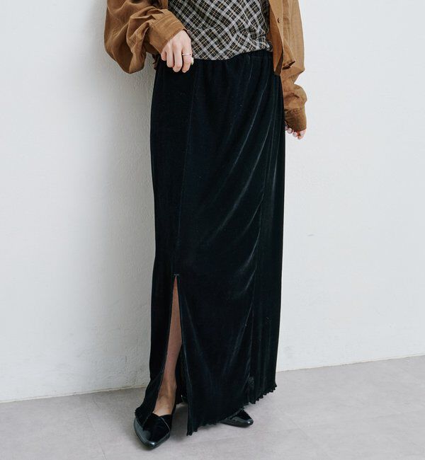  「【低身長サイズ/2サイズ展開】チュールベロアスカート」|スカート|