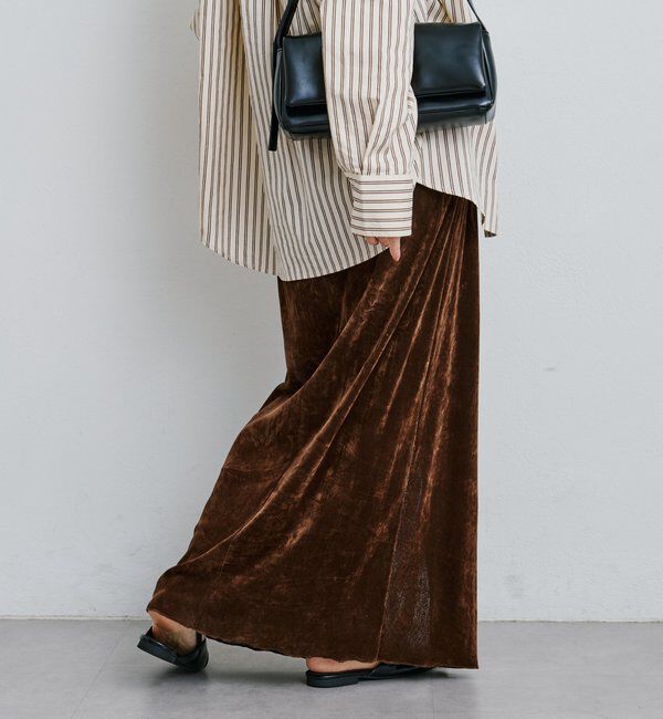  「【低身長サイズ/2サイズ展開】チュールベロアスカート」|スカート|