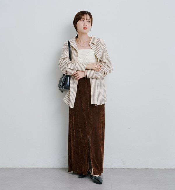  「【低身長サイズ/2サイズ展開】チュールベロアスカート」|スカート|