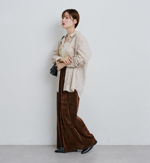  「【低身長サイズ/2サイズ展開】チュールベロアスカート」|スカート|